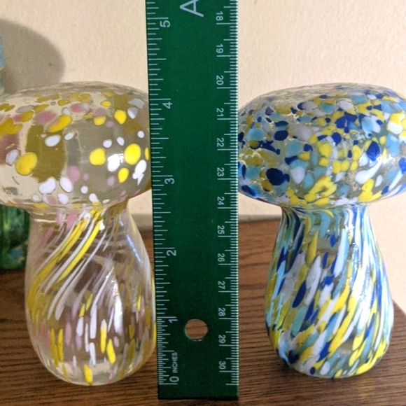 Murano Glass Mushrooms Set of 3 Vintage Hand Blown Made in Italy - Picture 5 of 11